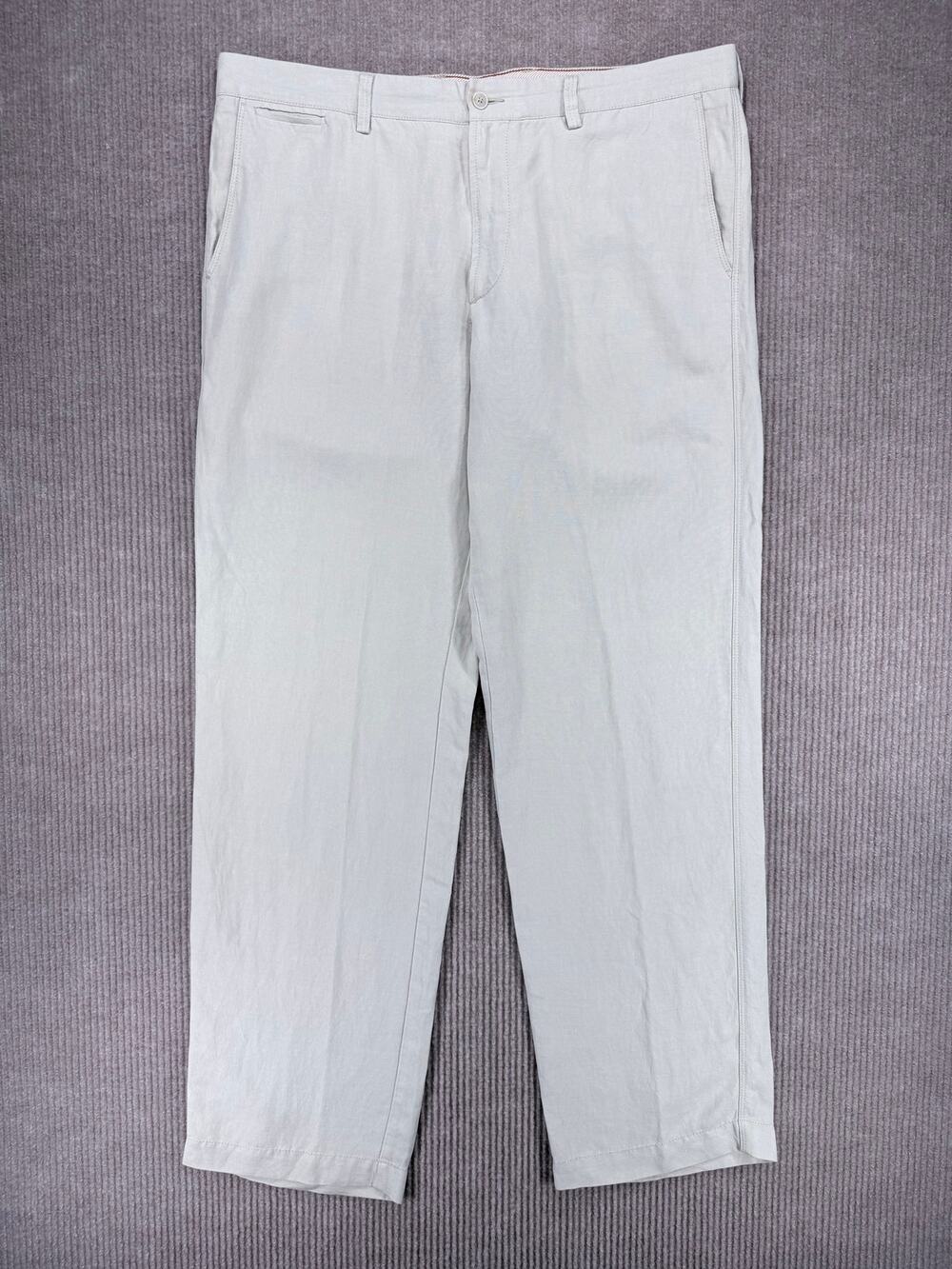 Tommy Bahama Light Gray Linen Silk Pants 38x34